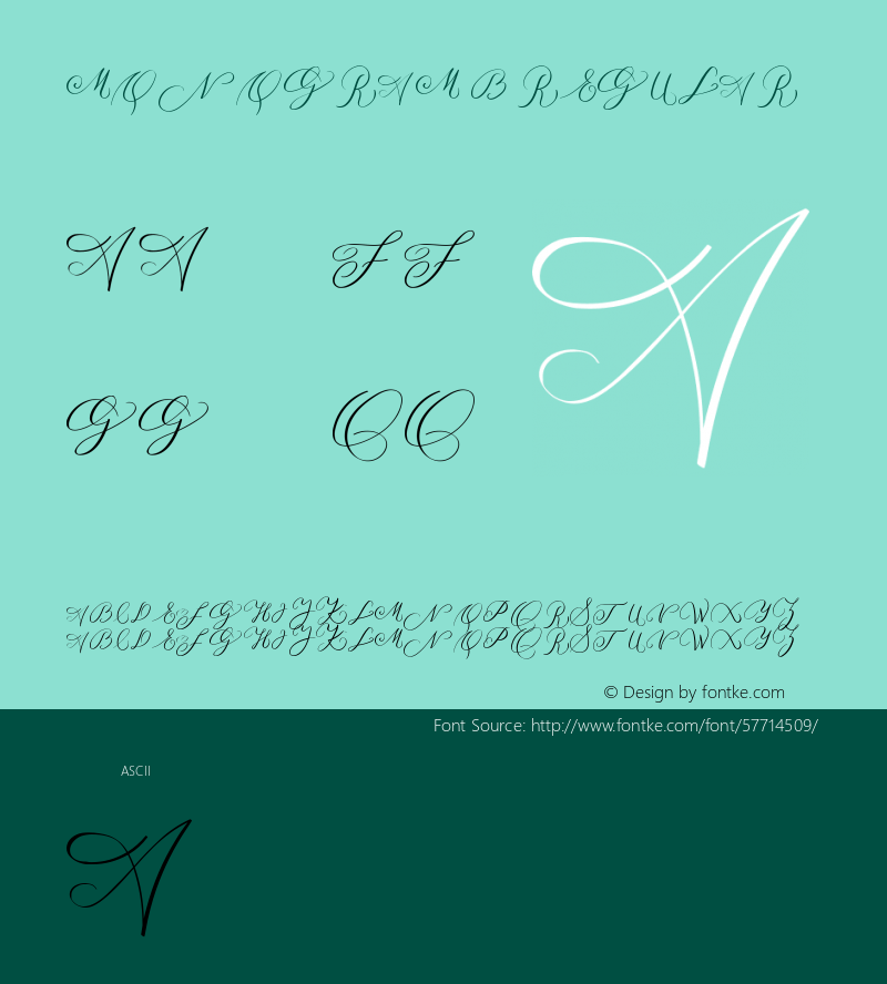 MONOGRAM B Version 1.00;July 21, 2019;FontCreator 11.5.0.2430 64-bit图片样张