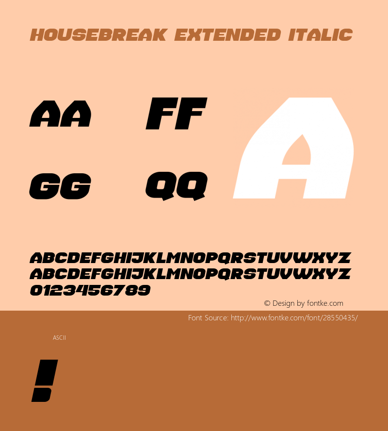 Housebreak Extended Italic Version 1.000图片样张