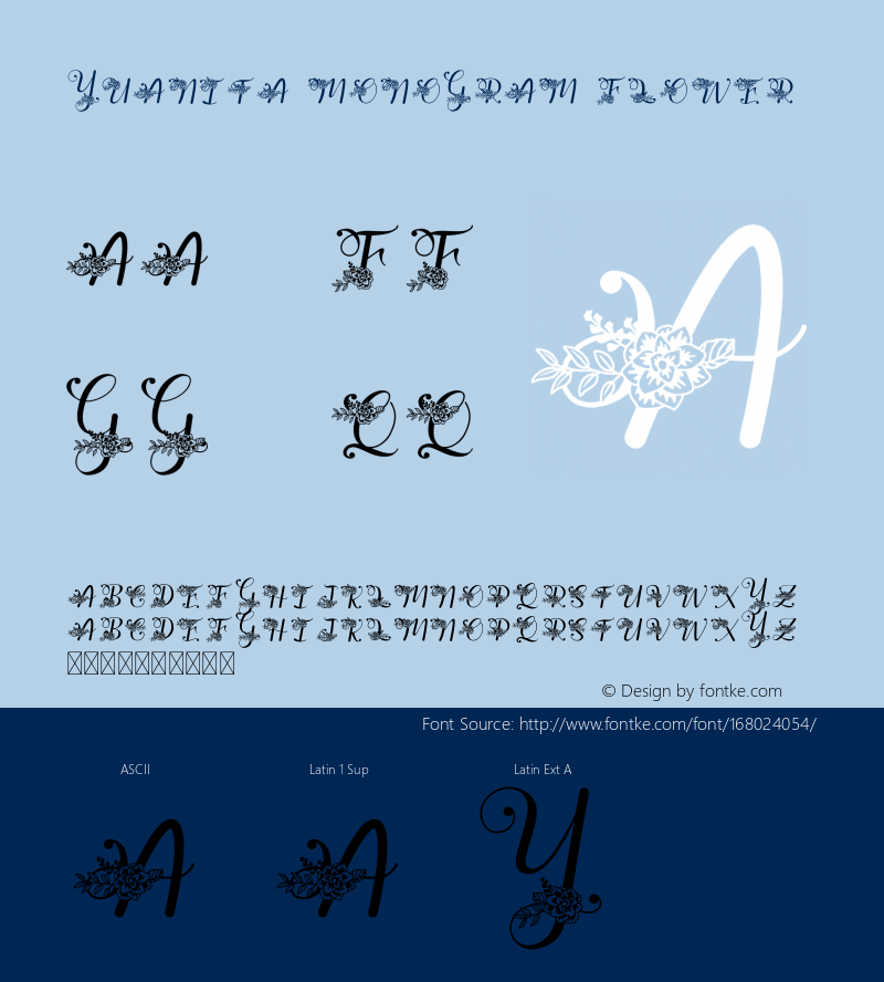 Yuanita Monogram Flower Version 1.001;Fontself Maker 3.5.0图片样张