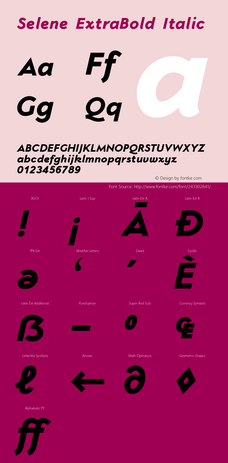 Selene ExtraBold Italic Version 1.650 | FøM Fix图片样张