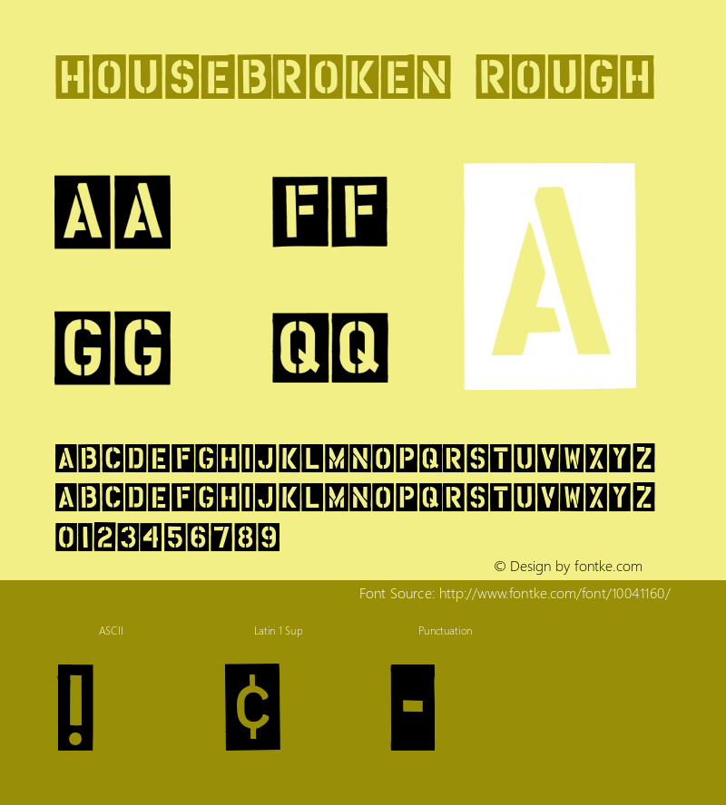 HouseBroken Rough Macromedia Fontographer 4.1 12/26/97图片样张