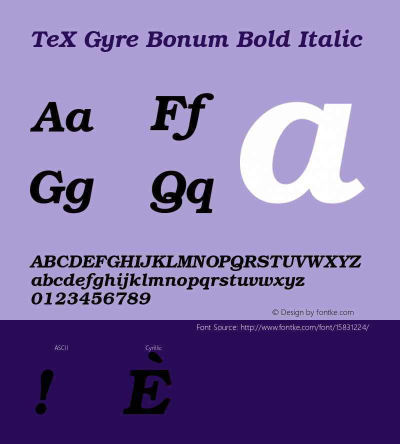 TeX Gyre Bonum Bold Italic Version 1.103;PS 1.103;hotconv 1.0.49;makeotf.lib2.0.14853; ttfautohint (v1.4.1)图片样张