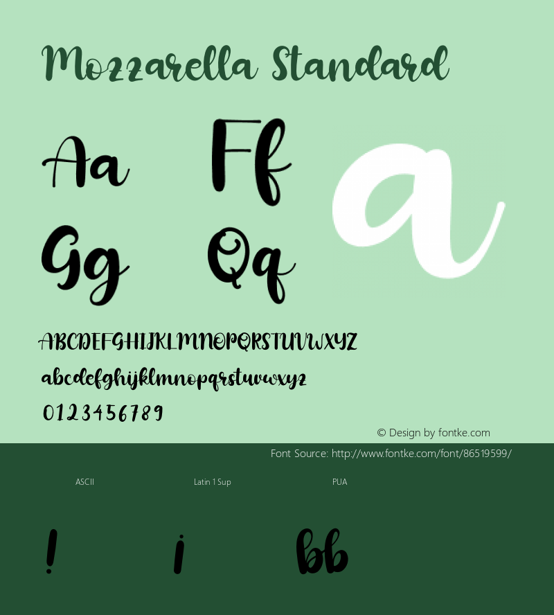 Mozzarella Standard Version 1.00;October 12, 2020;FontCreator 12.0.0.2563 64-bit图片样张