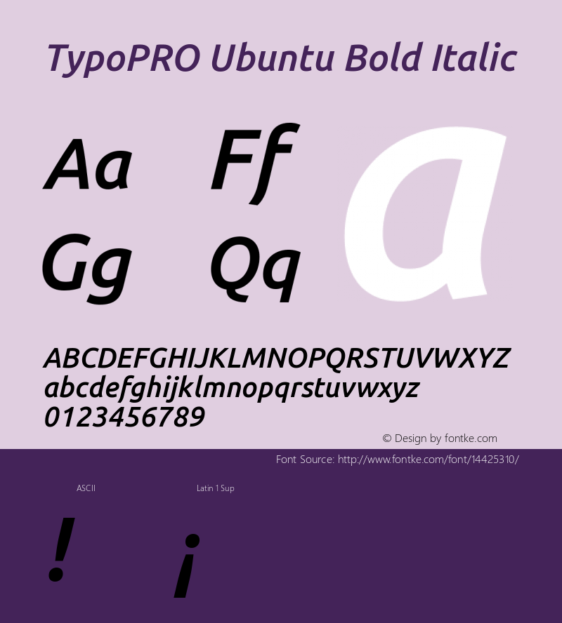 TypoPRO Ubuntu Bold Italic Version 0.80图片样张