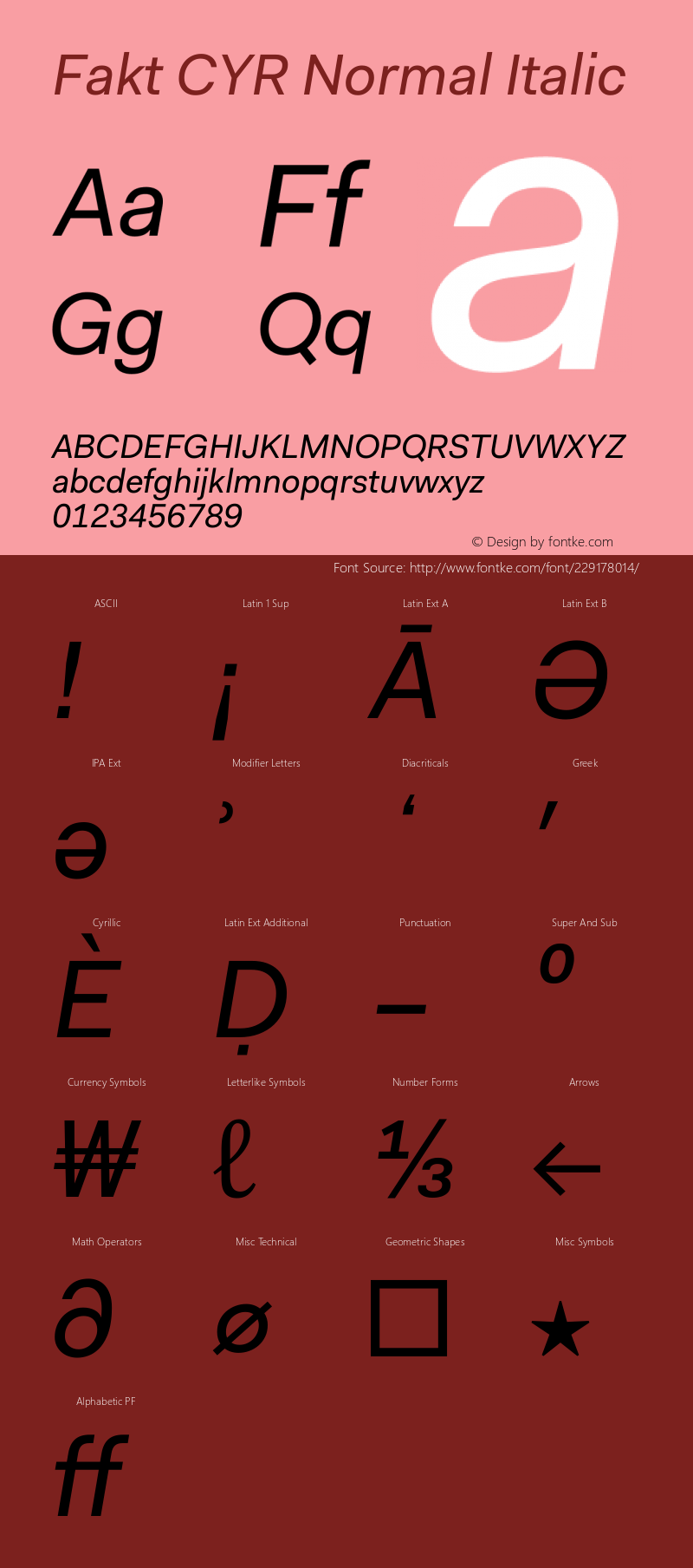 Fakt CYR Normal Italic Version 4.001; build 0001图片样张