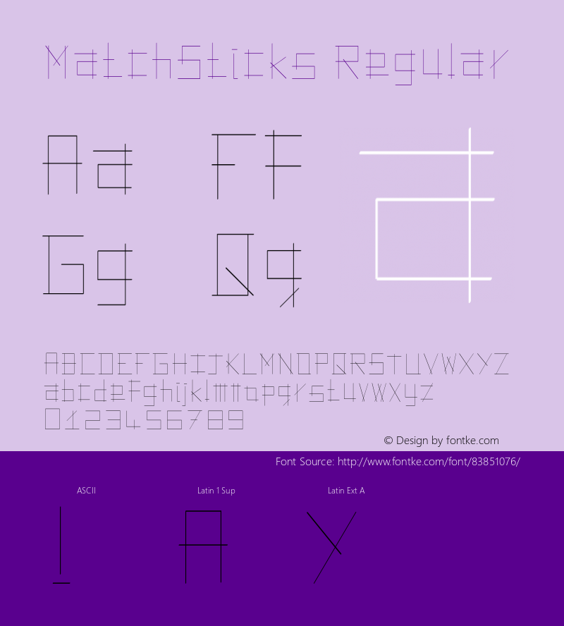 MatchSticks Version 1.003;Fontself Maker 3.5.1图片样张