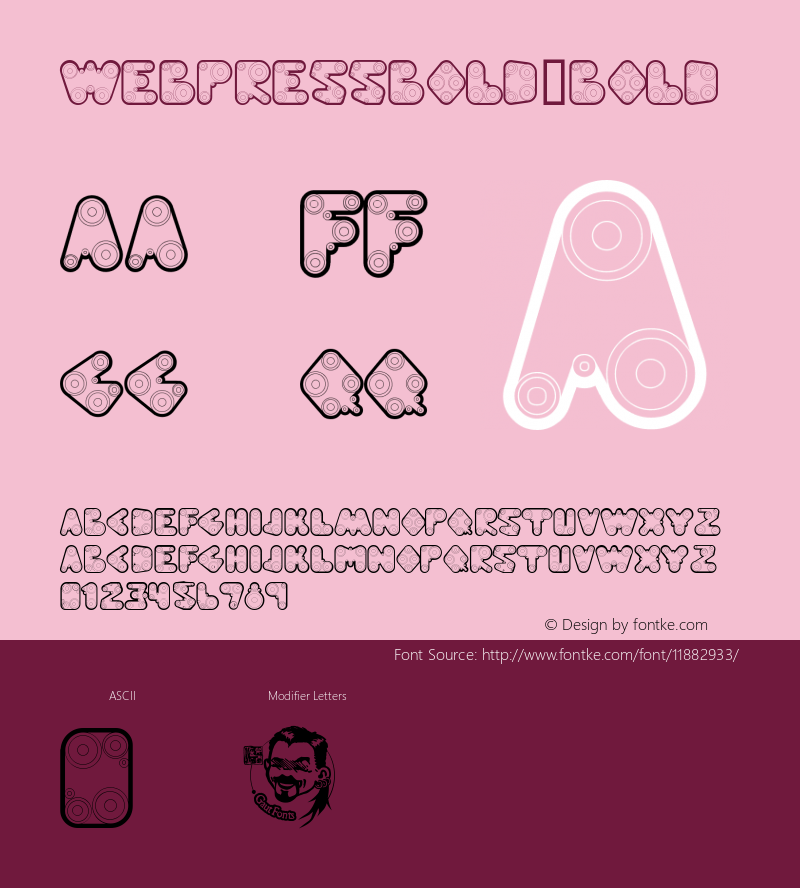 WebPressBold Bold Version Macromedia Fontograp图片样张