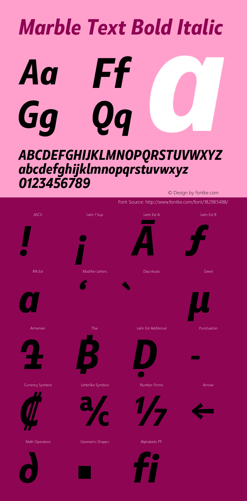 Marble Text Bold Italic Version 1.001图片样张