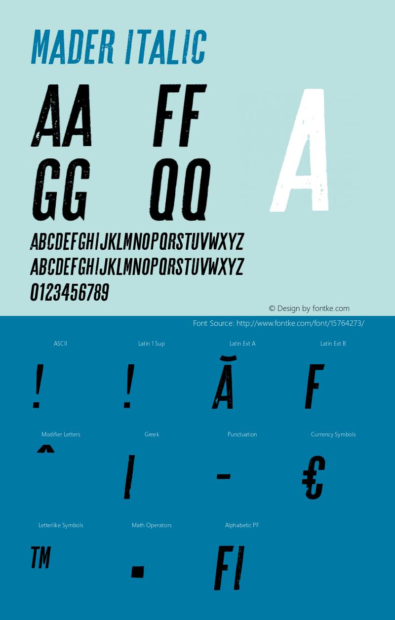 Mader Italic Version 1.000图片样张