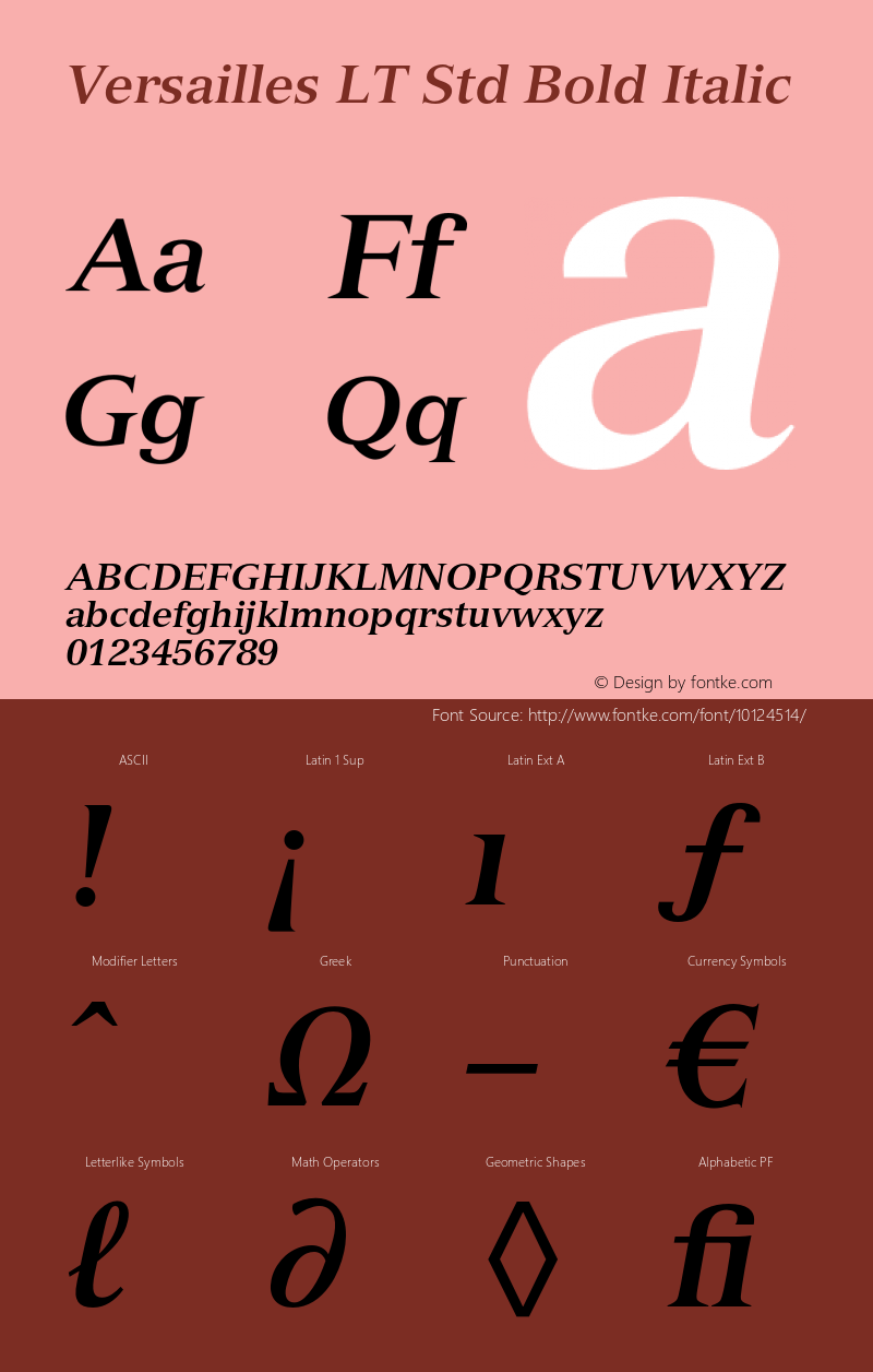 Versailles LT Std Bold Italic OTF 1.029;PS 001.003;Core 1.0.33;makeotf.lib1.4.1585图片样张