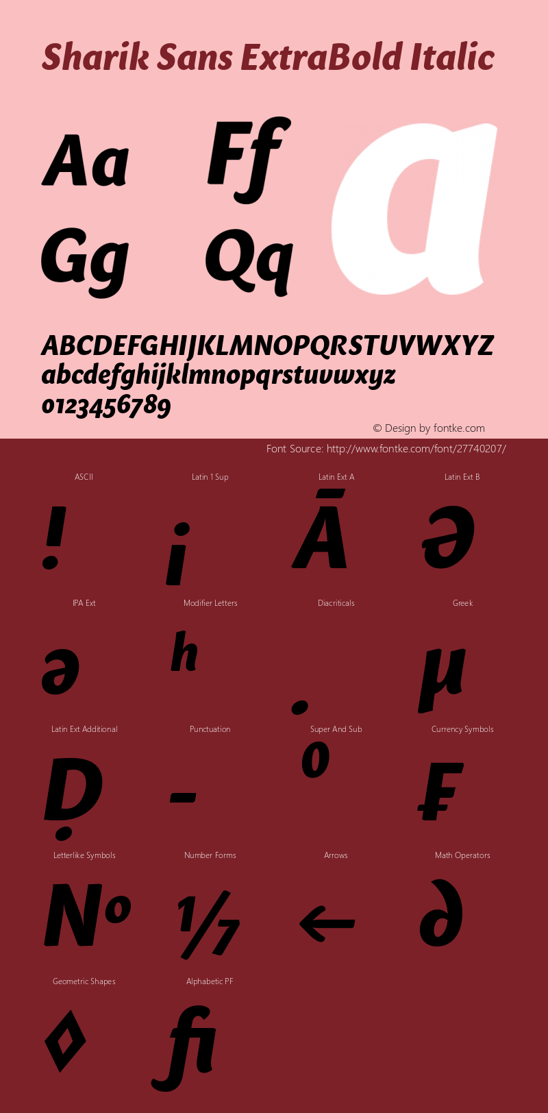 Sharik Sans ExtraBold Italic Version 1.003;PS 001.003;hotconv 1.0.70;makeotf.lib2.5.58329图片样张