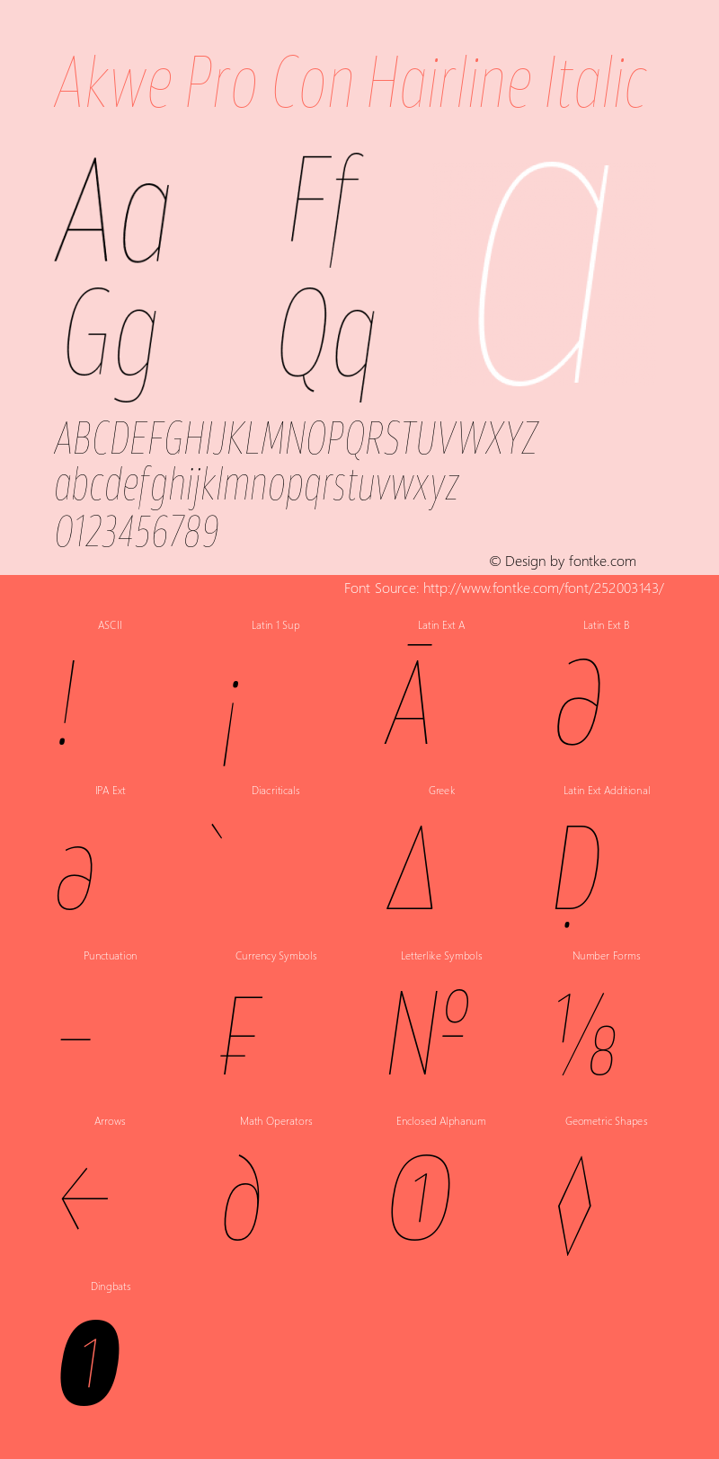 Akwe Pro Con Hairline Italic Version 1.000;PS 001.000;hotconv 1.0.88;makeotf.lib2.5.64775图片样张