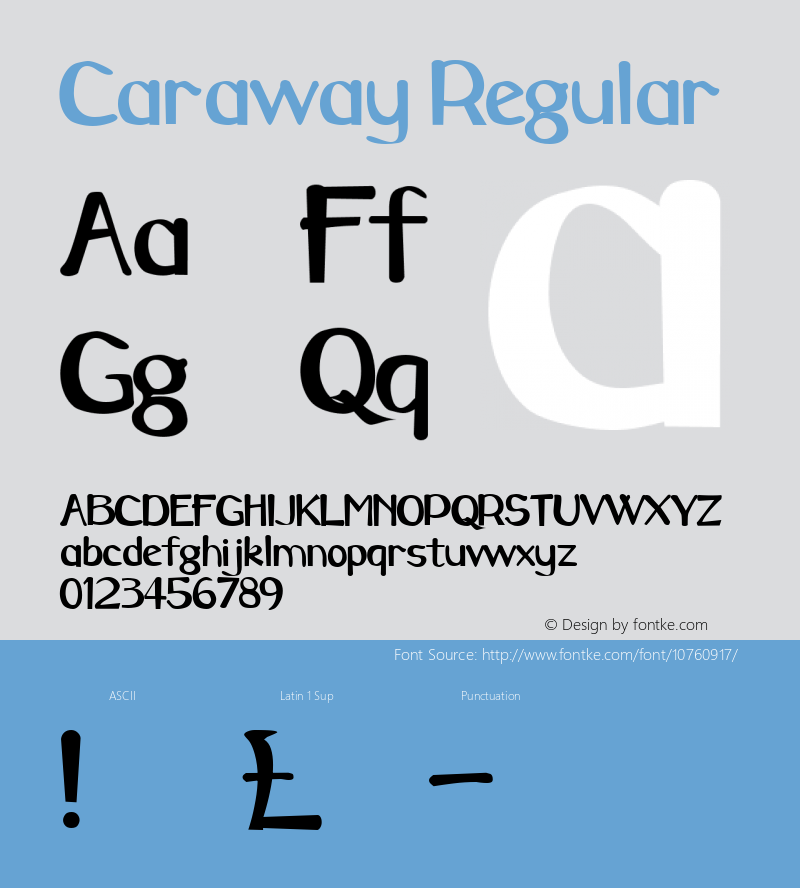 Caraway Regular Altsys Fontographer 3.5  4/1/92图片样张