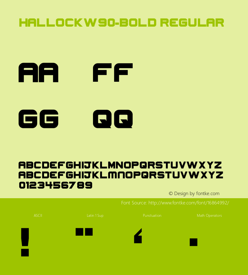 HallockW90-Bold Regular Version 1.0图片样张