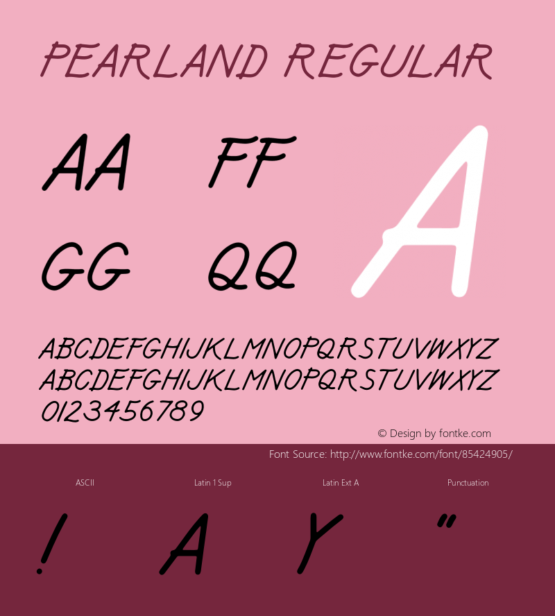 Pearland Version 1.001;Fontself Maker 3.5.1图片样张