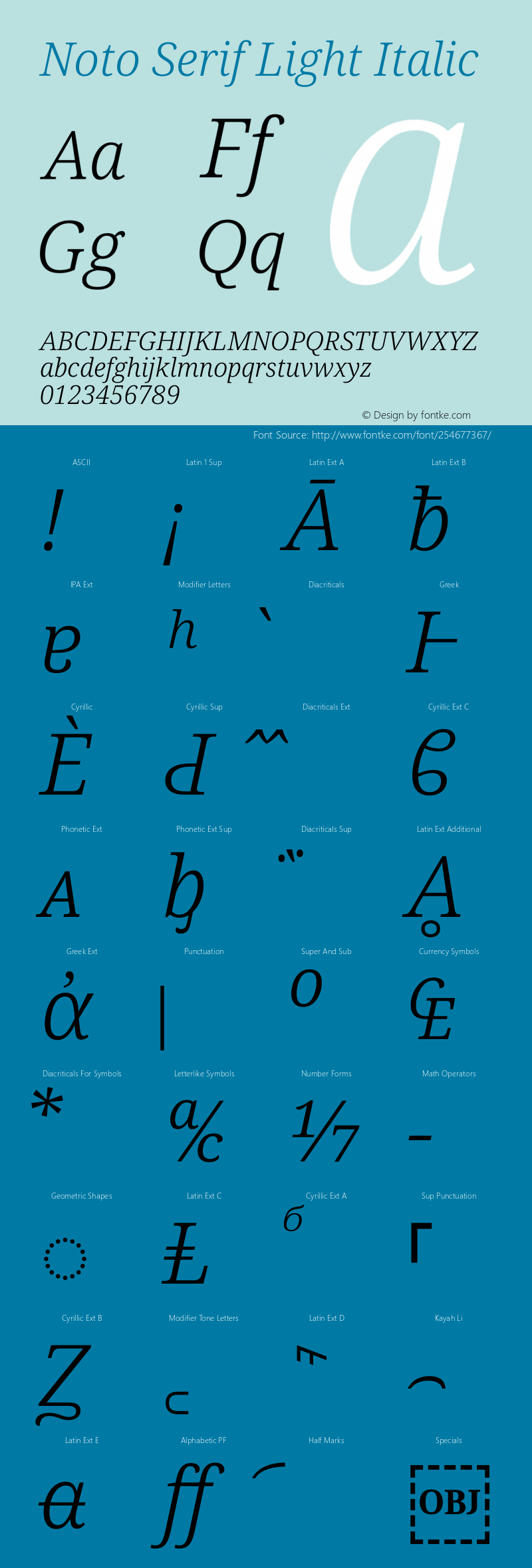 Noto Serif Light Italic Version 2.013图片样张