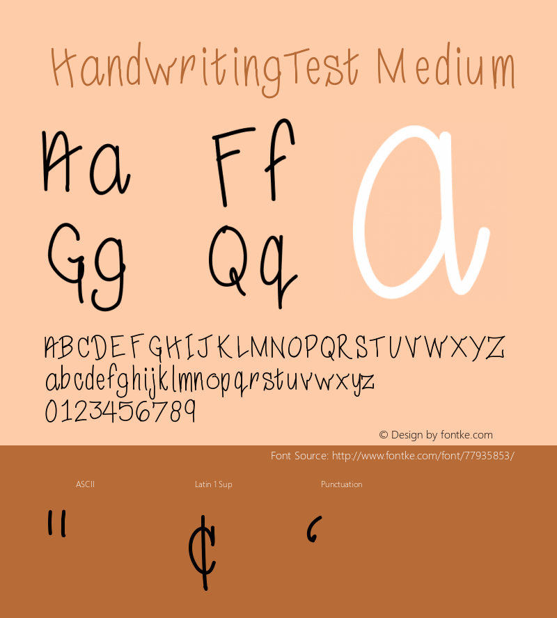 HandwritingTest Version 001.000图片样张