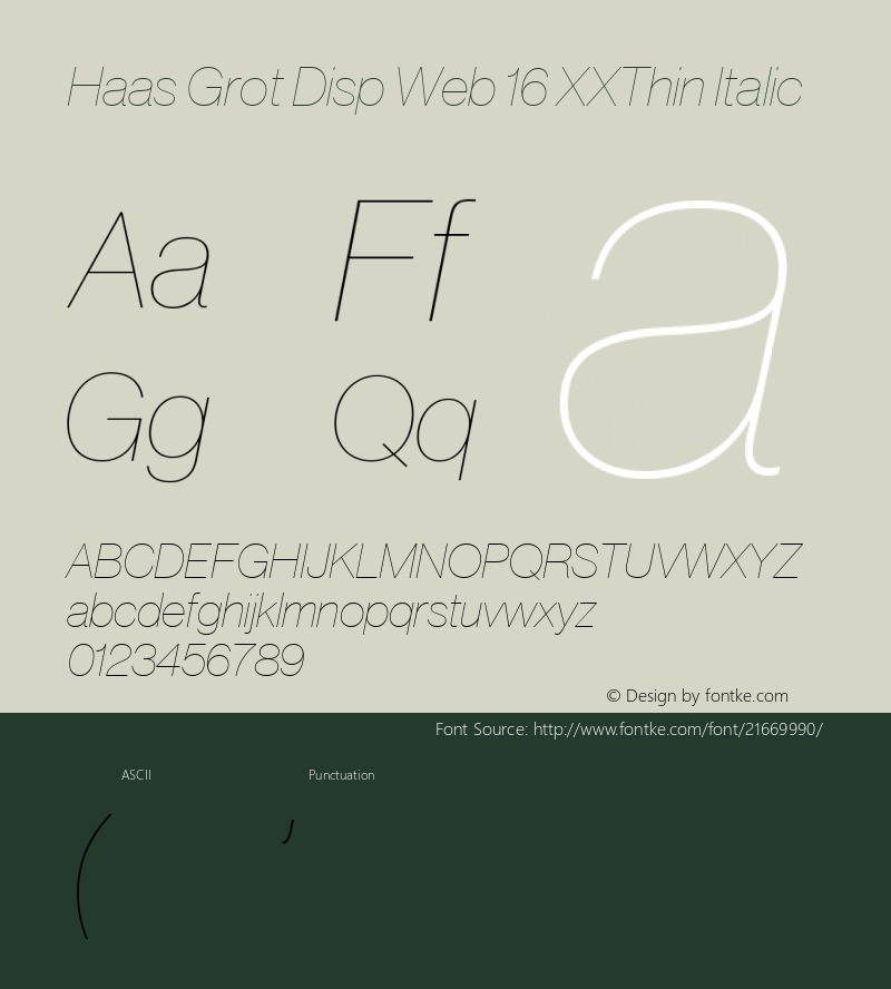 Haas Grot Disp Web 15 XXThn Italic Version 001.000 2011图片样张