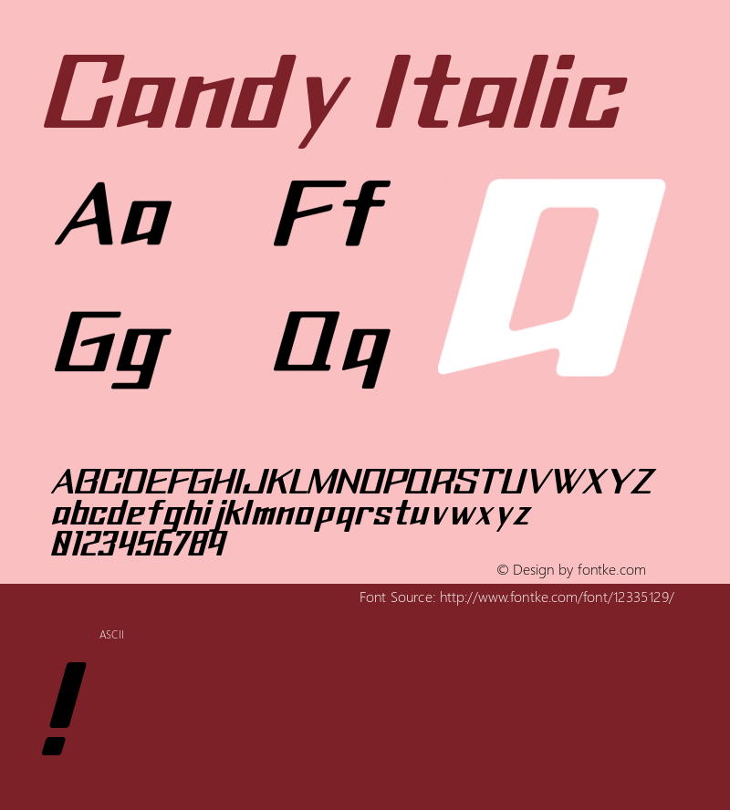 Candy Italic Version 001.000图片样张