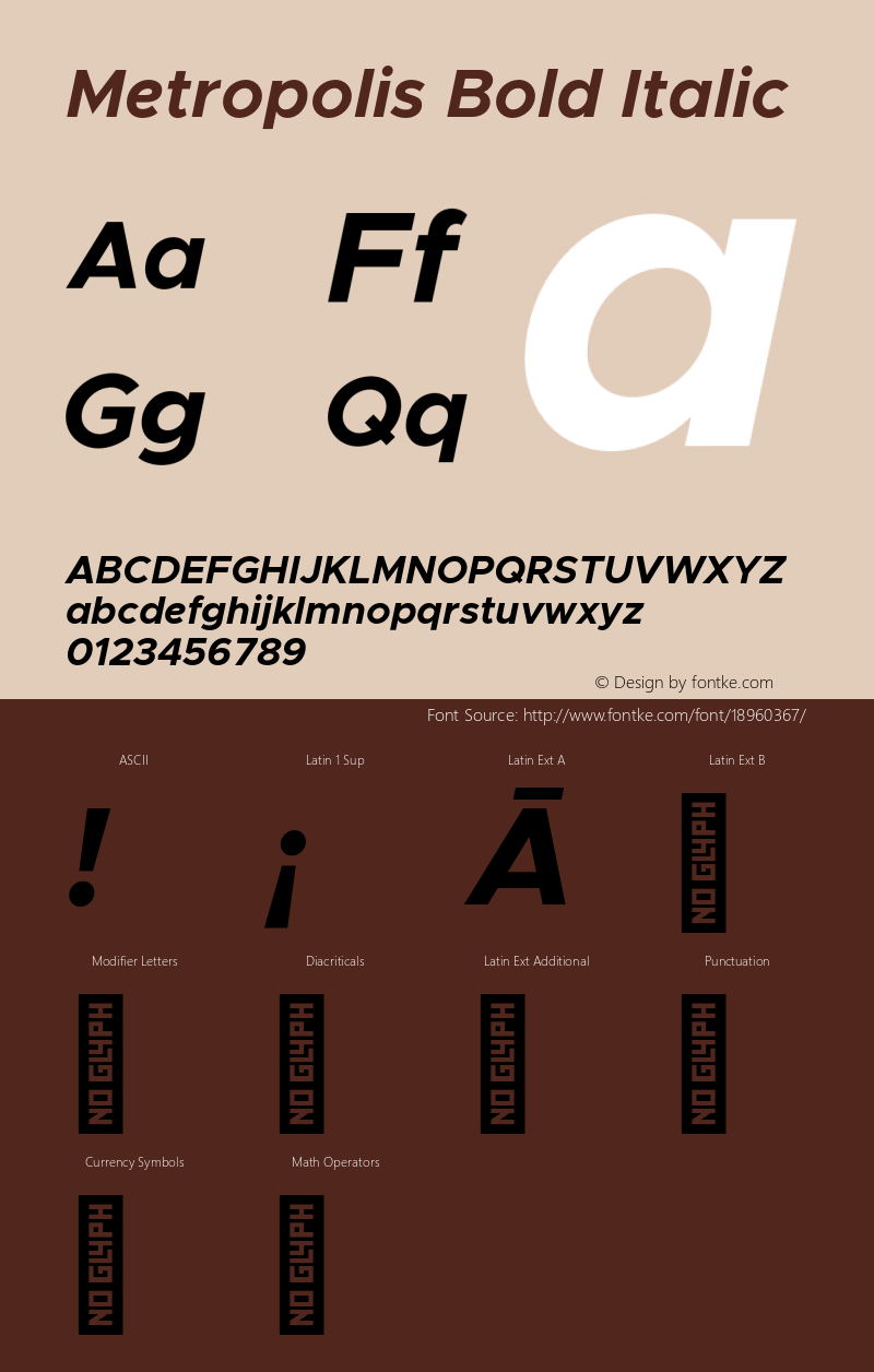 Metropolis Bold Italic Version 1.000;PS 001.000;hotconv 1.0.88;makeotf.lib2.5.64775图片样张