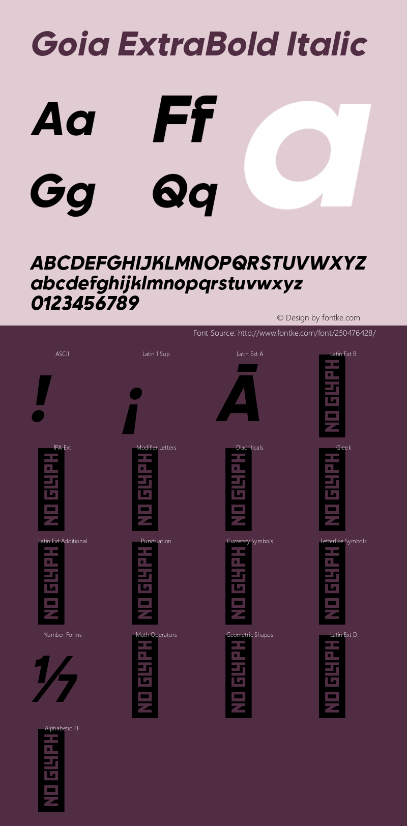 Goia ExtraBold Italic Version 1.000;Glyphs 3.1.1 (3148)图片样张