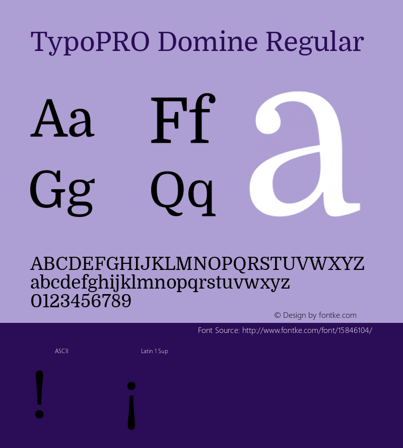 TypoPRO Domine Regular Version 1.000; ttfautohint (v0.93) -l 8 -r 50 -G 200 -x 14 -w 