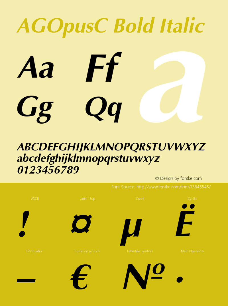 AGOpusC Bold Italic OTF 1.0;PS 001.000;Core 116;AOCW 1.0 161图片样张