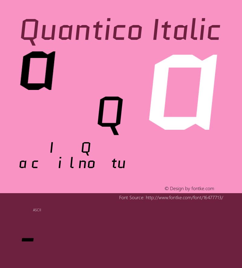 Quantico Italic Version 2.002图片样张