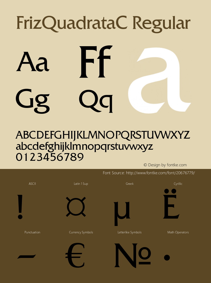 FrizQuadrataC OTF 1.0;PS 001.000;Core 116;AOCW 1.0 161图片样张