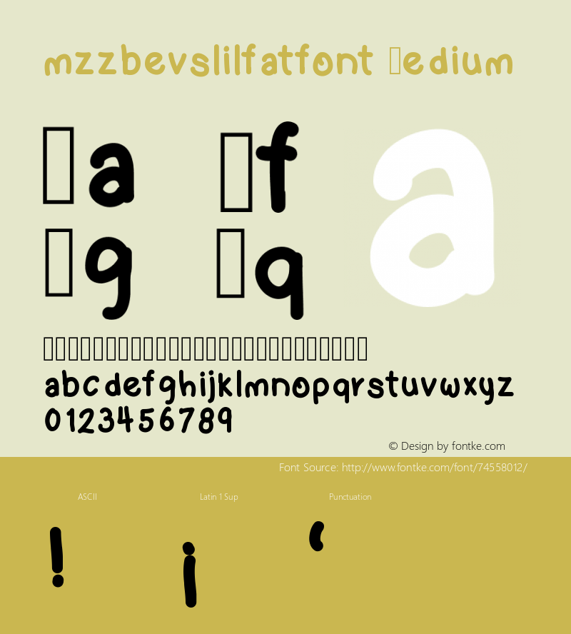 mzzbevslilfatfont Version 001.000图片样张