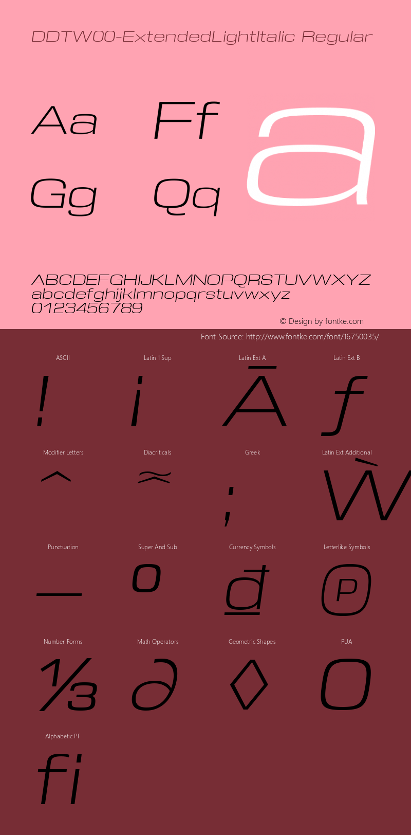 DDTW00-ExtendedLightItalic Regular Version 1.40图片样张