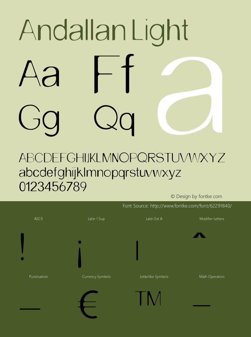 Andallan Light Version 1.025;Fontself Maker 3.5.1图片样张