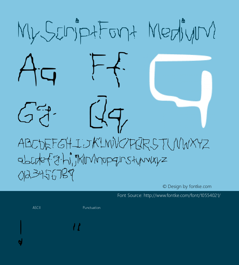 MyScriptFont Medium Version 001.000图片样张