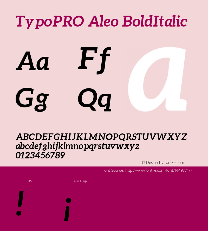 TypoPRO Aleo BoldItalic Version 1.1图片样张