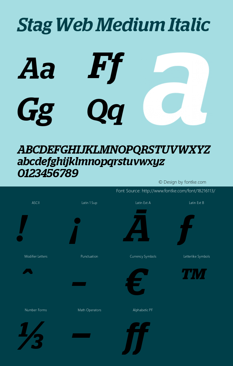 Stag Web Medium Italic Version 2.1 2011图片样张