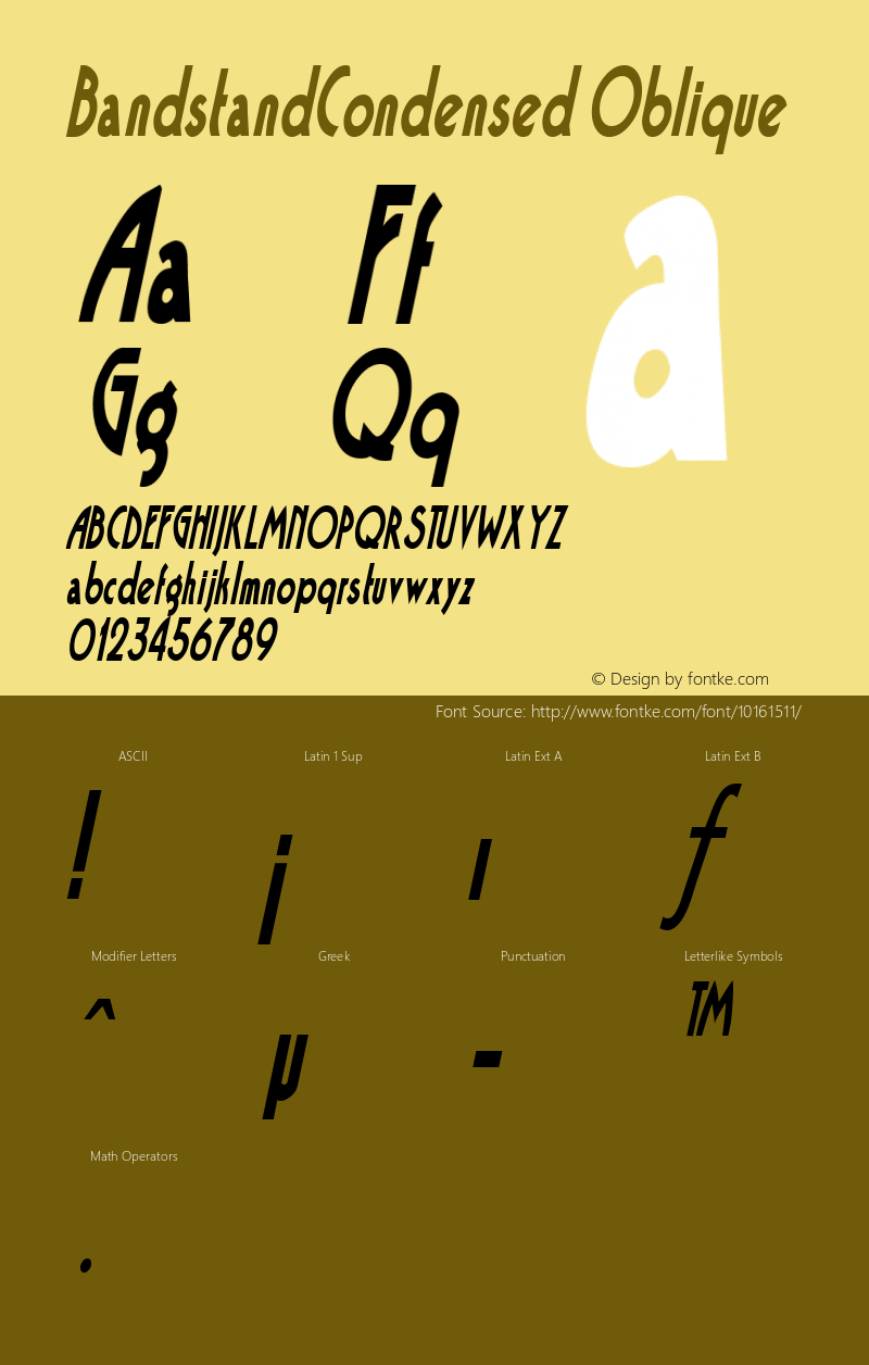 BandstandCondensed Oblique Rev. 003.000图片样张