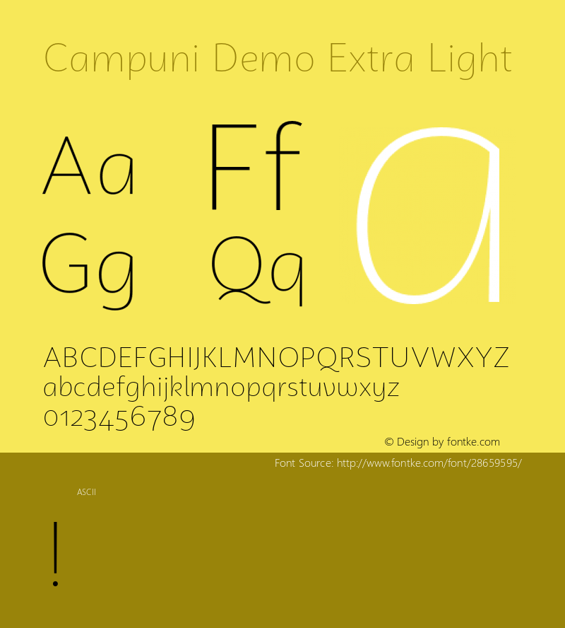 Campuni Demo Extra Light Version 1.000;PS 001.000;hotconv 1.0.88;makeotf.lib2.5.64775图片样张