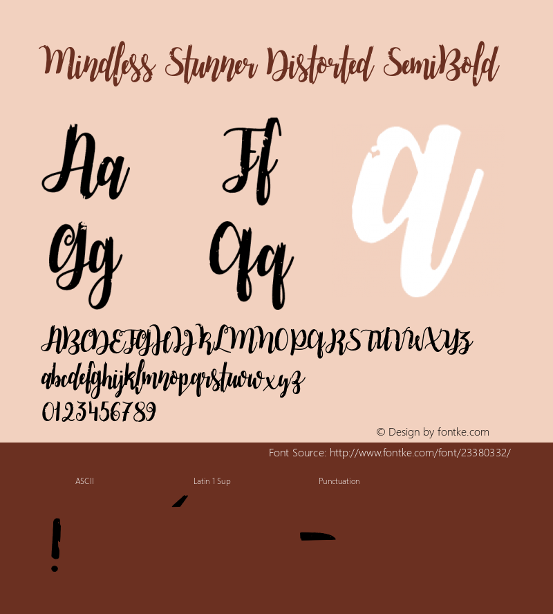 Mindless Stunner Distorted SemiBold Version 1.000图片样张