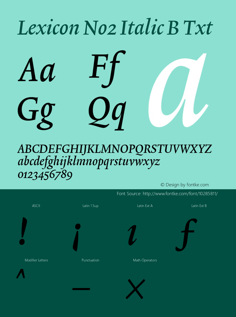 Lexicon No2 Italic B Txt 001.000图片样张