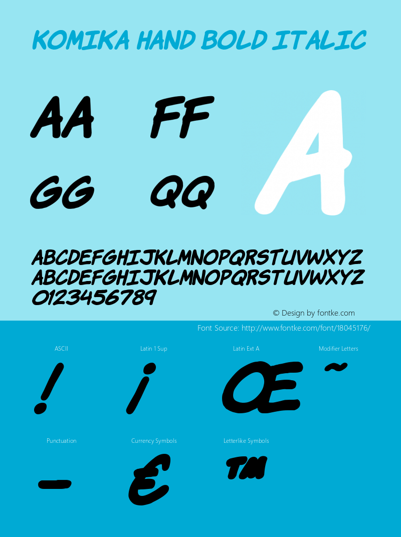 Komika Hand Bold Italic 2.0图片样张