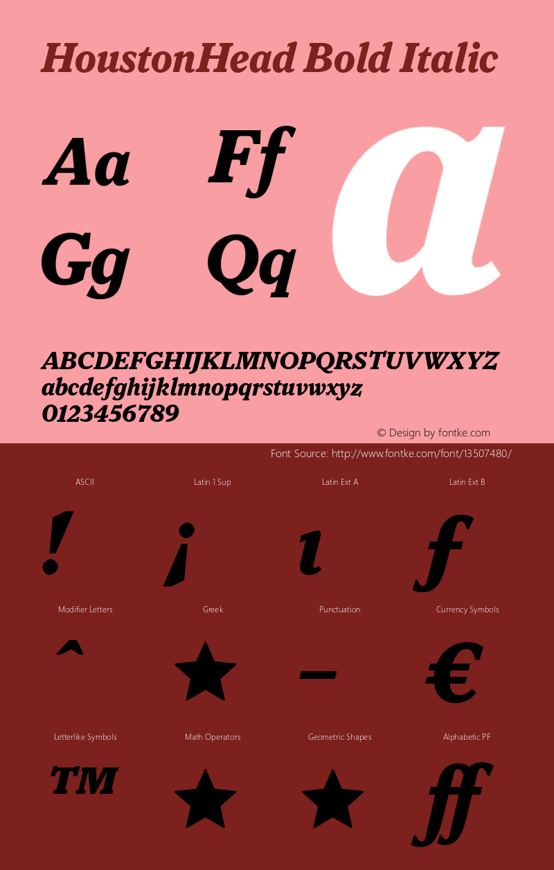 HoustonHead Bold Italic 001.000图片样张