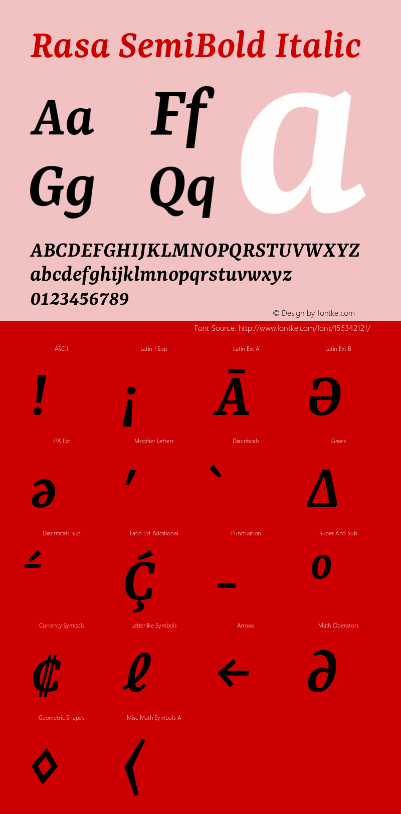 Rasa SemiBold Italic Version 2.000; ttfautohint (v1.8.3)图片样张