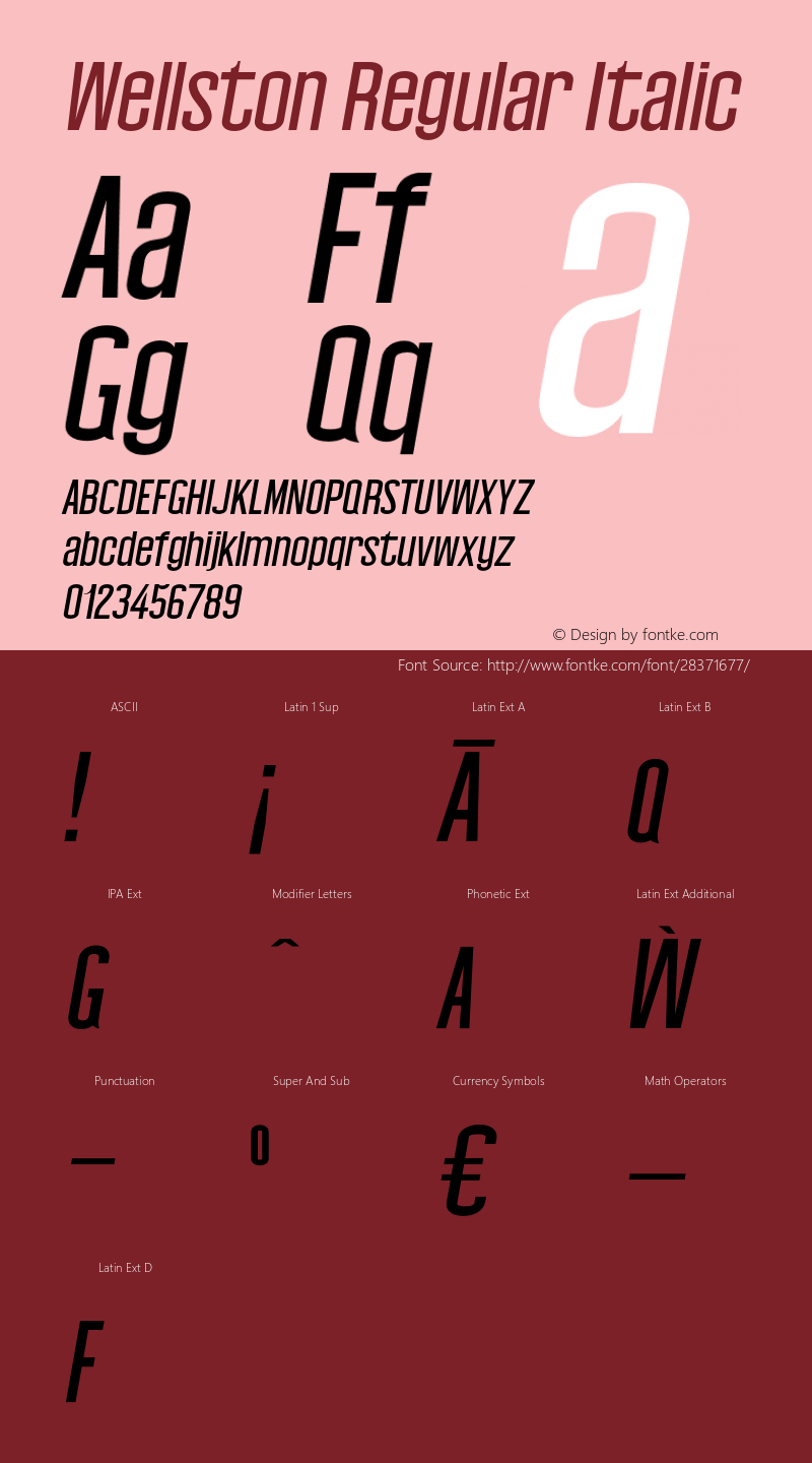 Wellston-RegularItalic 0.1.0图片样张