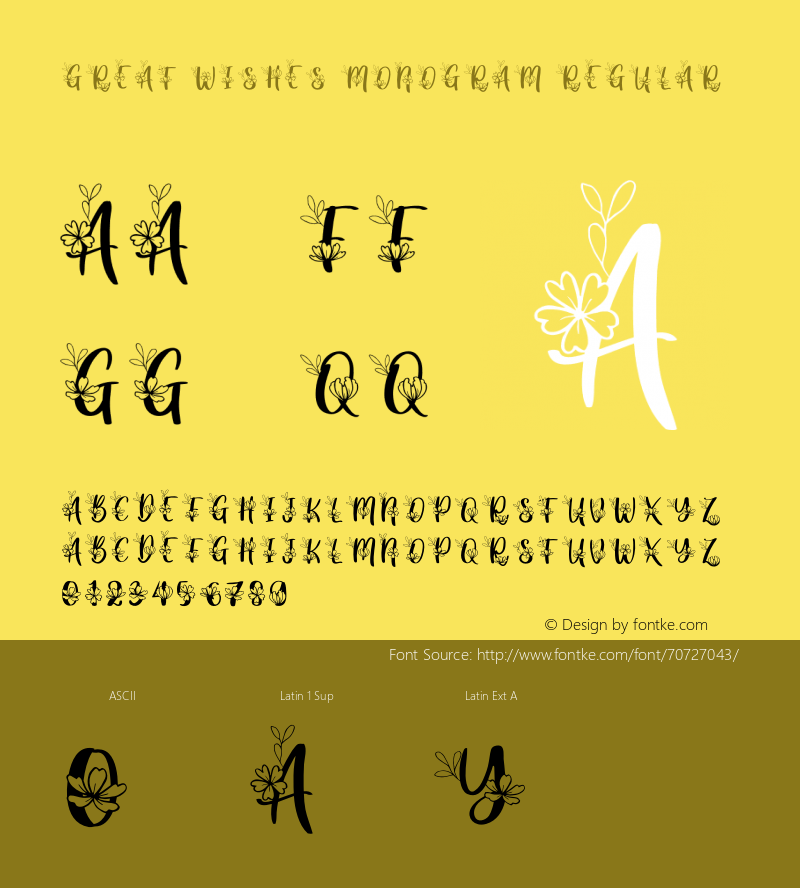 Great Wishes Monogram Version 1.00;June 21, 2020;FontCreator 12.0.0.2567 32-bit图片样张