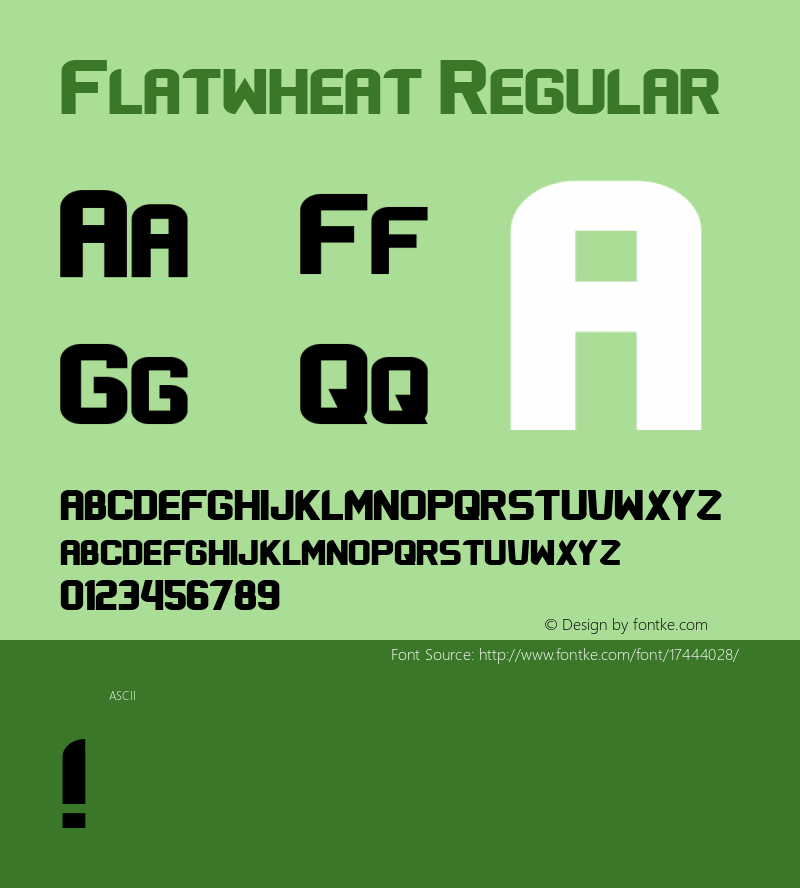 Flatwheat Regular Version 1.000图片样张