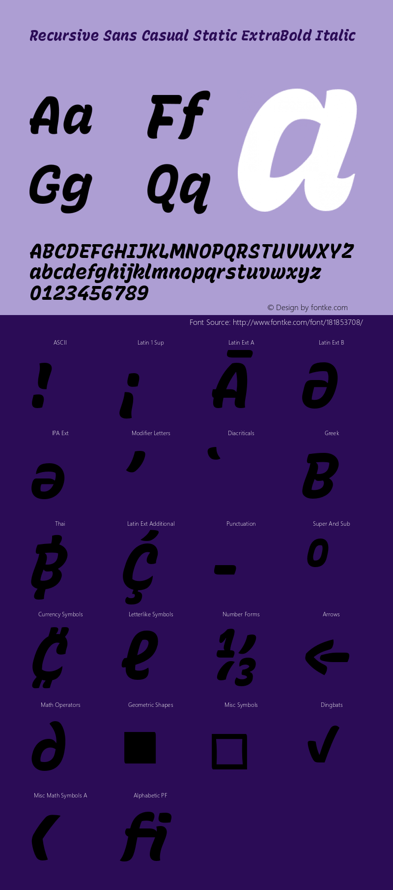 Recursive Sn Csl St XBd Italic Version 1.081;hotconv 1.0.112;makeotfexe 2.5.65598图片样张