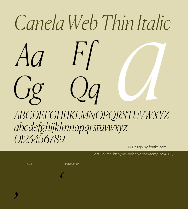 Canela Web Thin Italic Version 1.1 2016图片样张