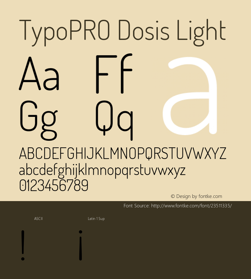 TypoPRO Dosis Light Version 1.007图片样张