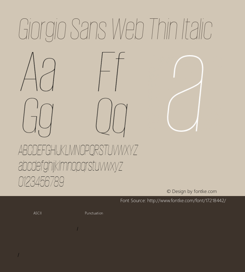 Giorgio Sans Web Thin Italic Version None 2012图片样张