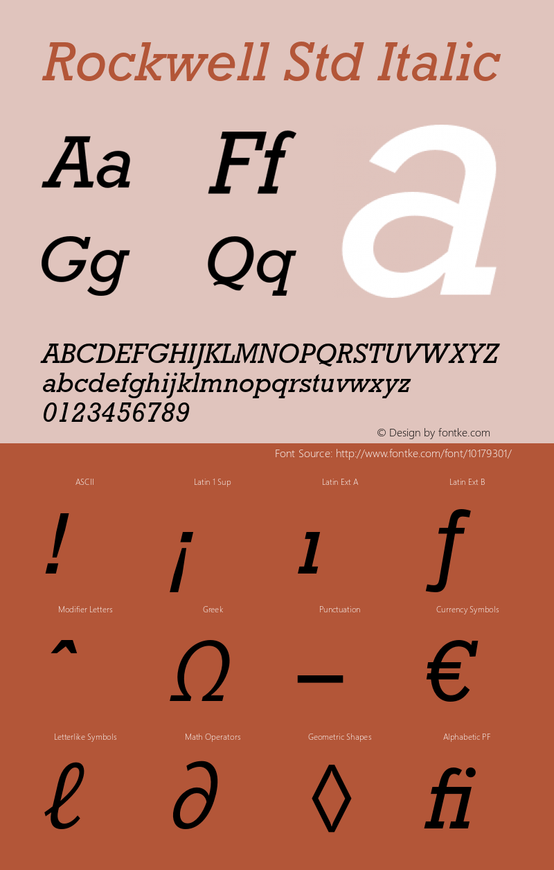 Rockwell Std Italic Version 1.047;PS 001.001;Core 1.0.38;makeotf.lib1.6.5960图片样张